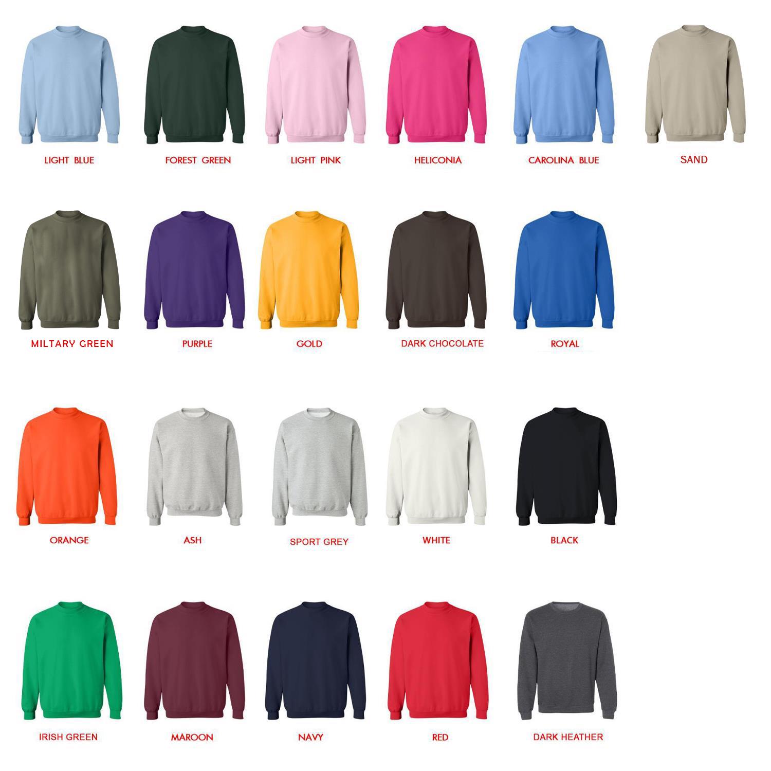 sweatshirt color chart - Moonrise Store