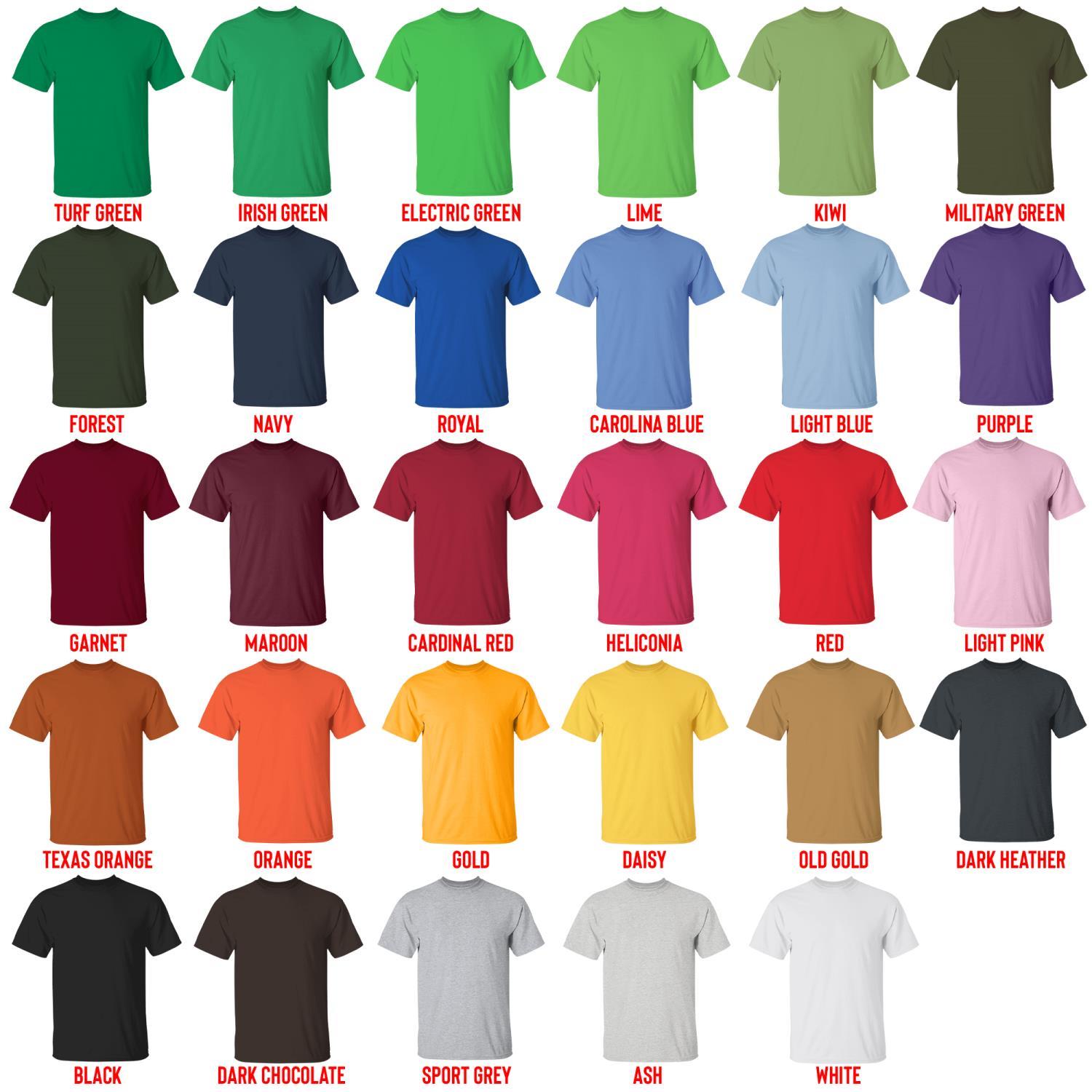 t shirt color chart - Moonrise Store