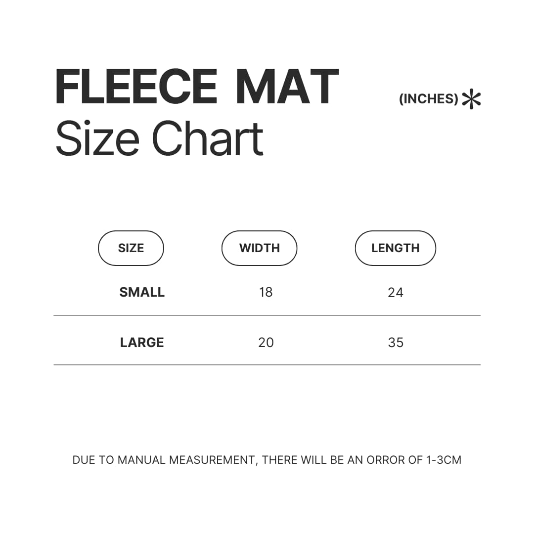 Fleece Mat Size Chart - Moonrise Store