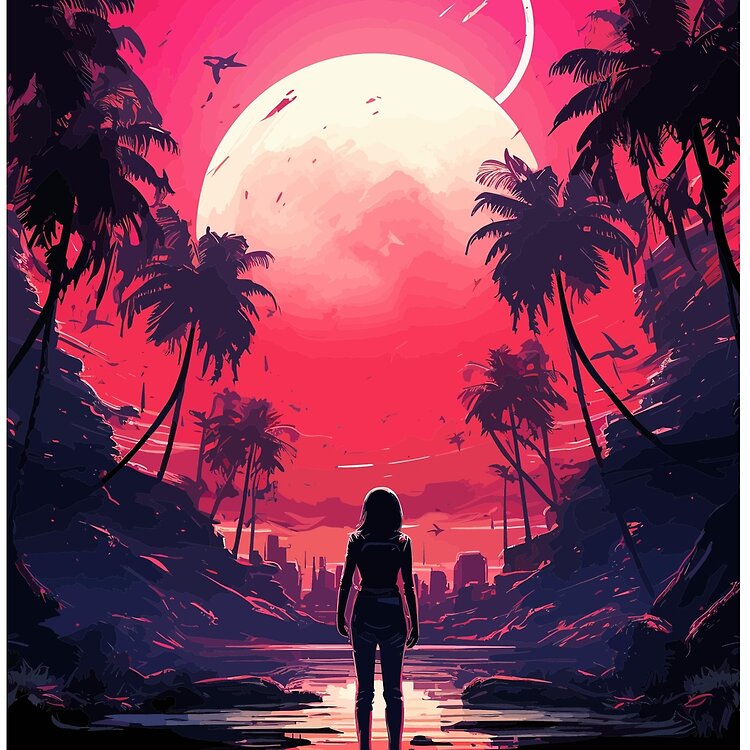 Anime Lonely Moonrise Tote Bag - Image 2