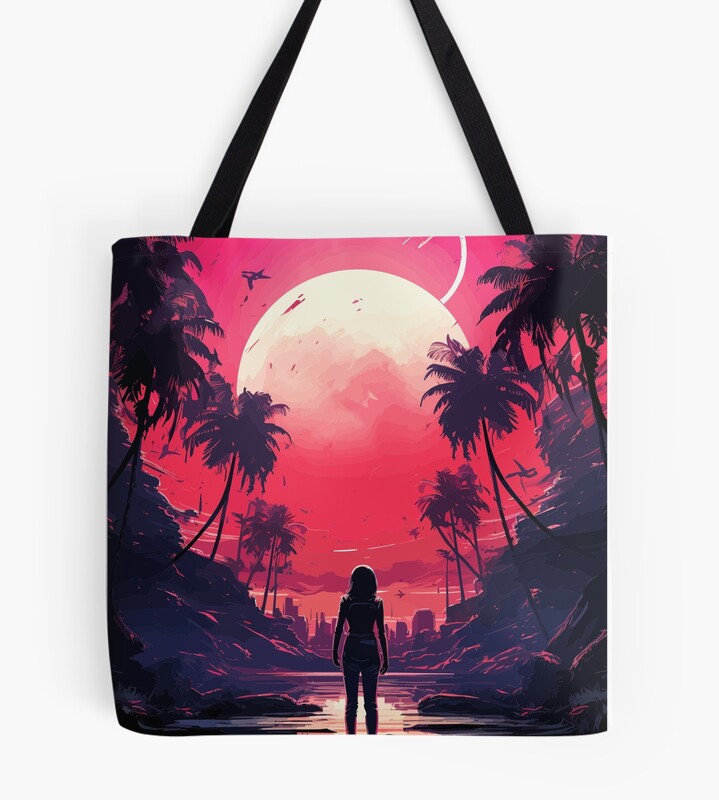 Anime Lonely Moonrise Tote Bag