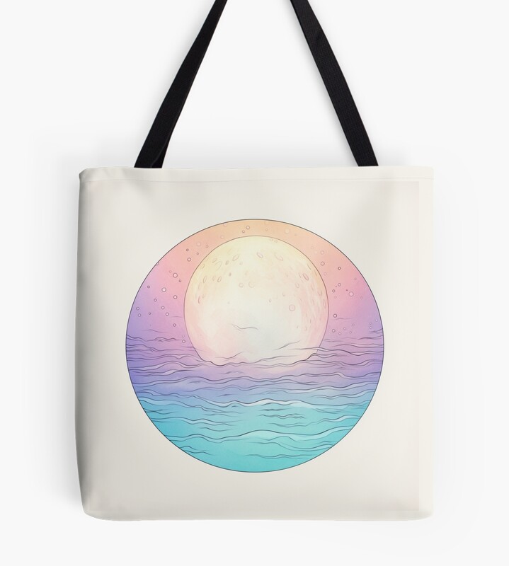 Moonrise Pastel Print Tote Bag