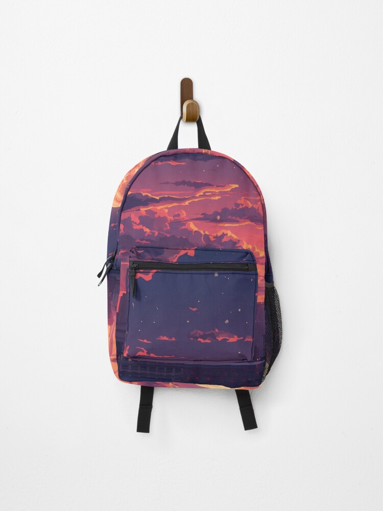 City Moonrise Anime Twilight Skyline Backpack